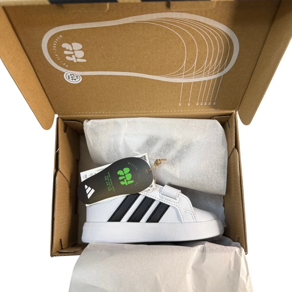 Adidas Grand Court‎ 3.0 CF Infant Baby Toddler Shoes White Black 6K NWT